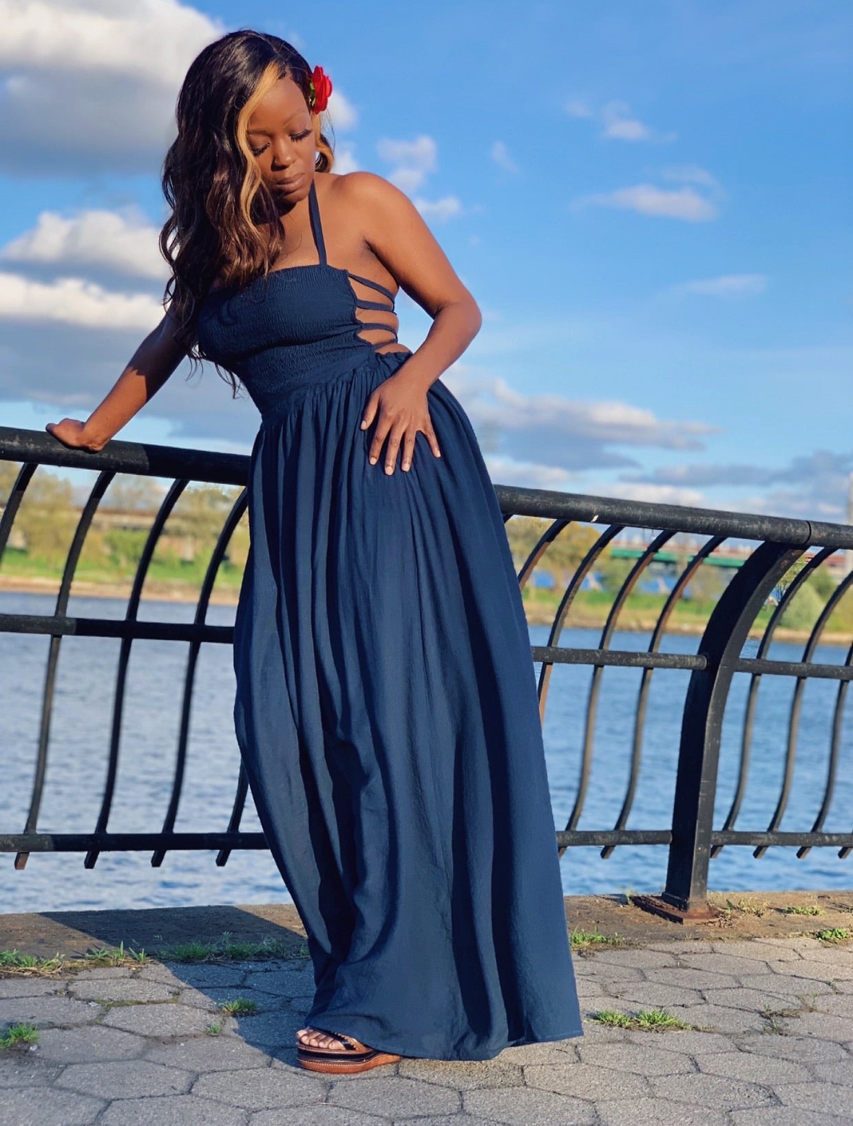 Queen Navy Blue Maxi Dress