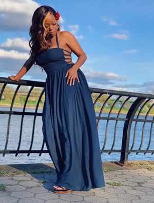 Queen Navy Blue Maxi Dress