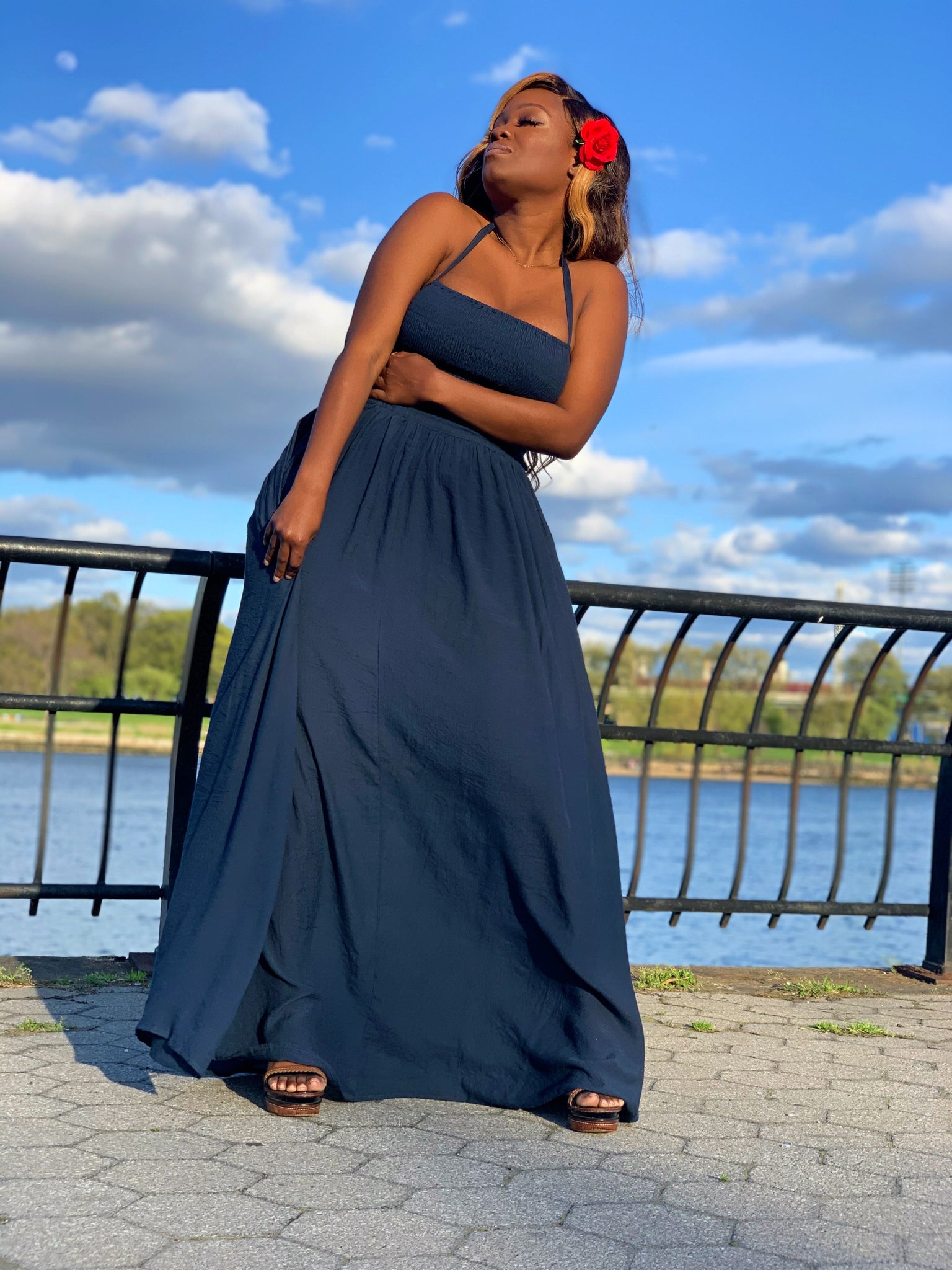 Queen Navy Blue Maxi Dress